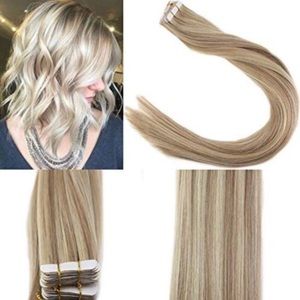 ✨ 4 22” #18-613 bleach BLONDE HUMAN HAIR TAPE INS